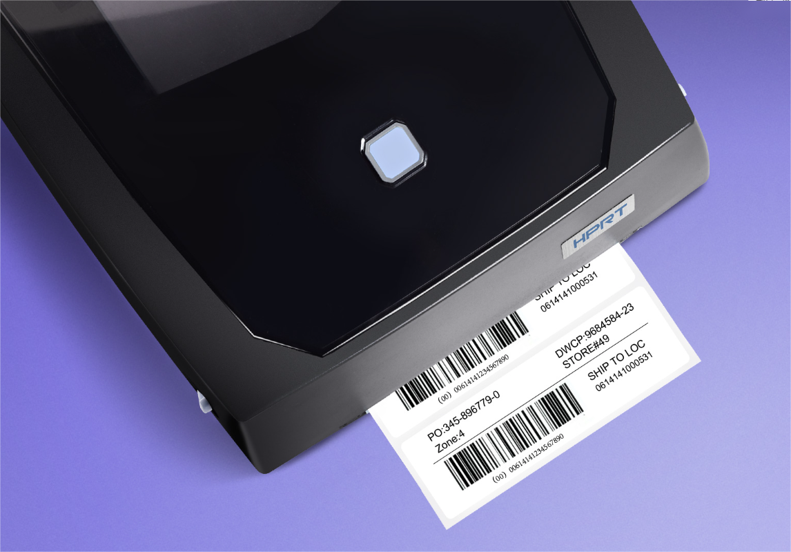 A label being printed from a εκτυπωτής barcode