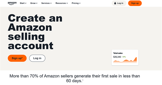 Amazon λογαριασμός πωλητή