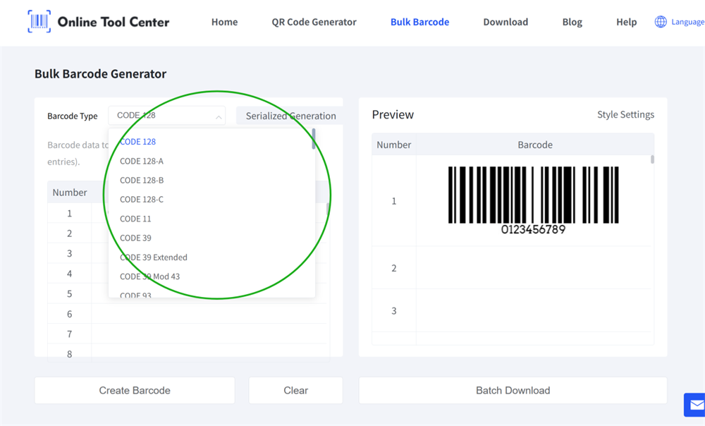 bulk barcode generator μαζική γεννήτρια γραμμικών κωδικών