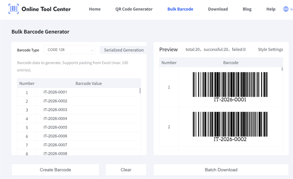 Multiple Barcode Generator Πολλαπλά Barcode Generator