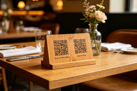 &delta;&iota;&pi;&lambda;&omicron;ί QR &kappa;&omega;&delta;&iota;&kappa;&omicron;ί &sigma;&tau;&omicron; &epsilon;&sigma;&tau;&iota;&alpha;&tau;ό&rho;&iota;&omicron;