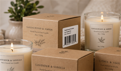 handmade candle with barcode χειροποίητο κερί με barcode