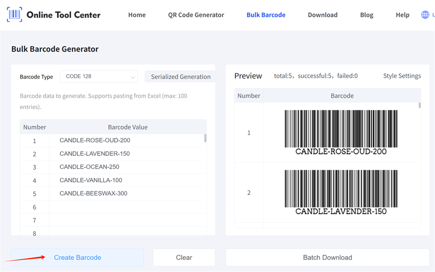 bulk generate soap product barcodes μαζική δημιουργία σαπουνιού προϊόντων barcodes
