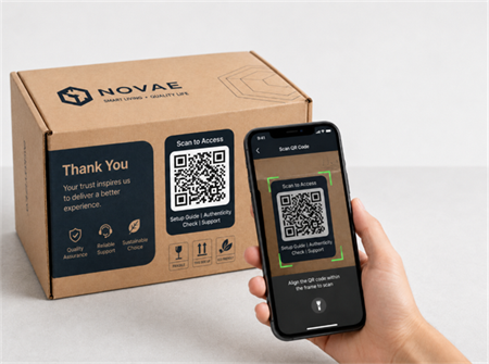 scan qr code on packing box σάρωση κωδικού qr στο κουτί συσκευασίας